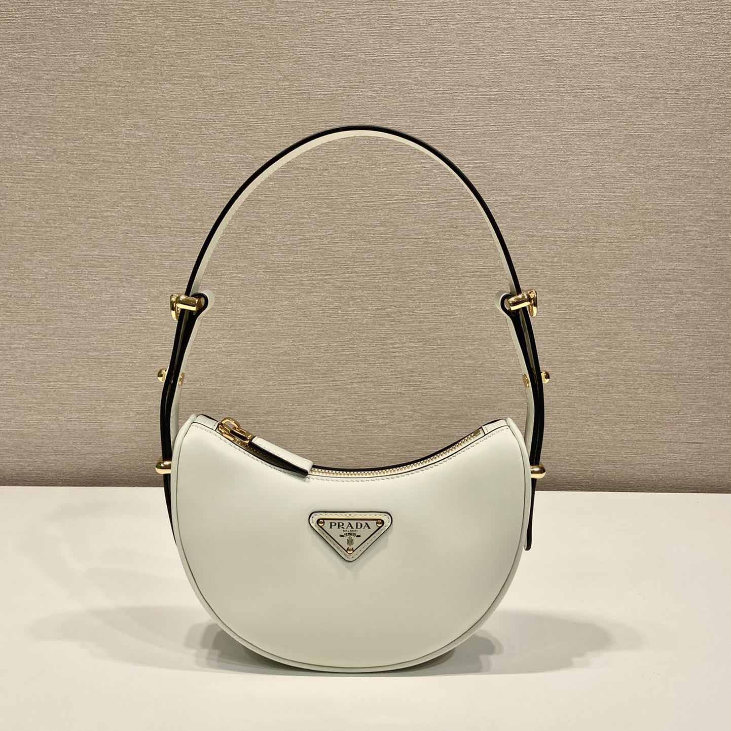 Prada Arqué Small Leather Shoulder Bag - DesignerGu