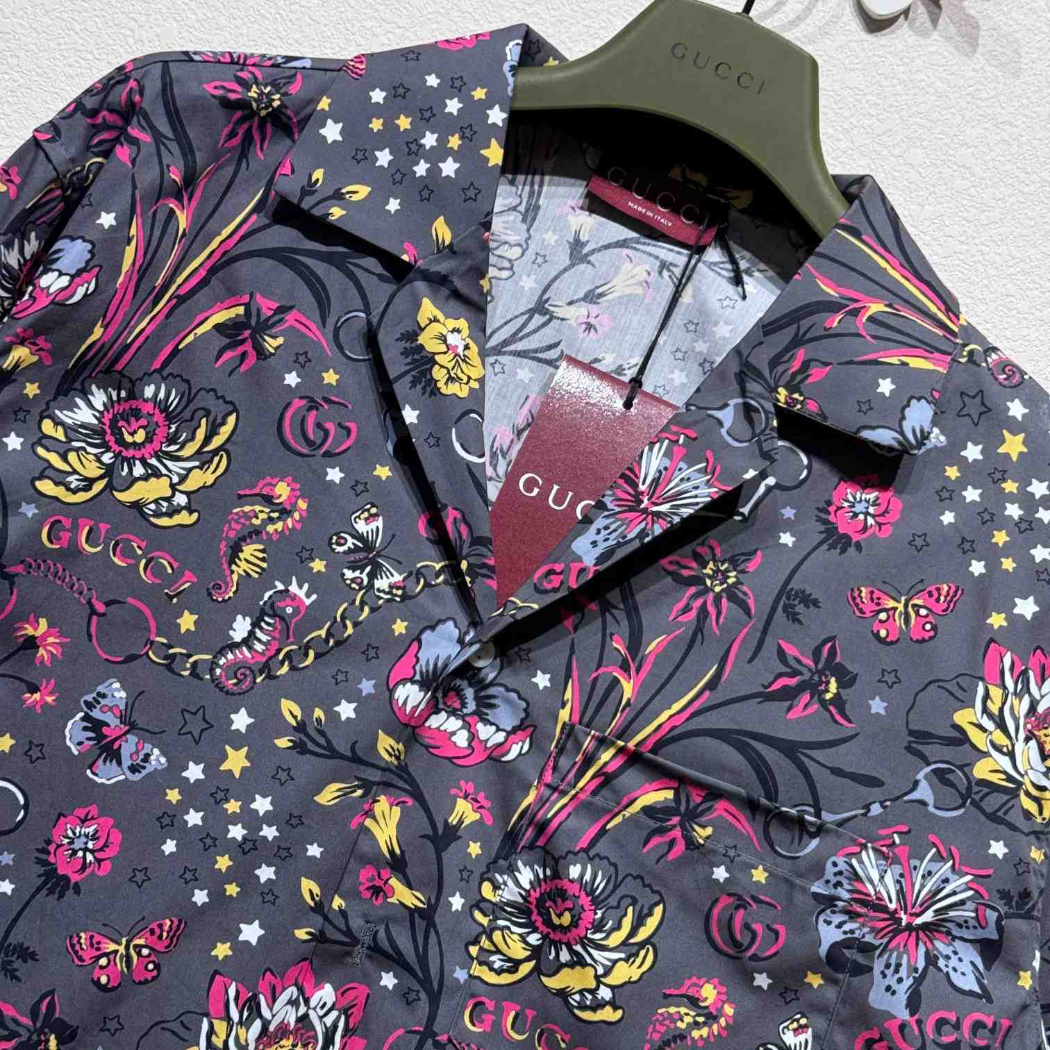 Gucci Punk Floral-print Cotton Shirt - DesignerGu