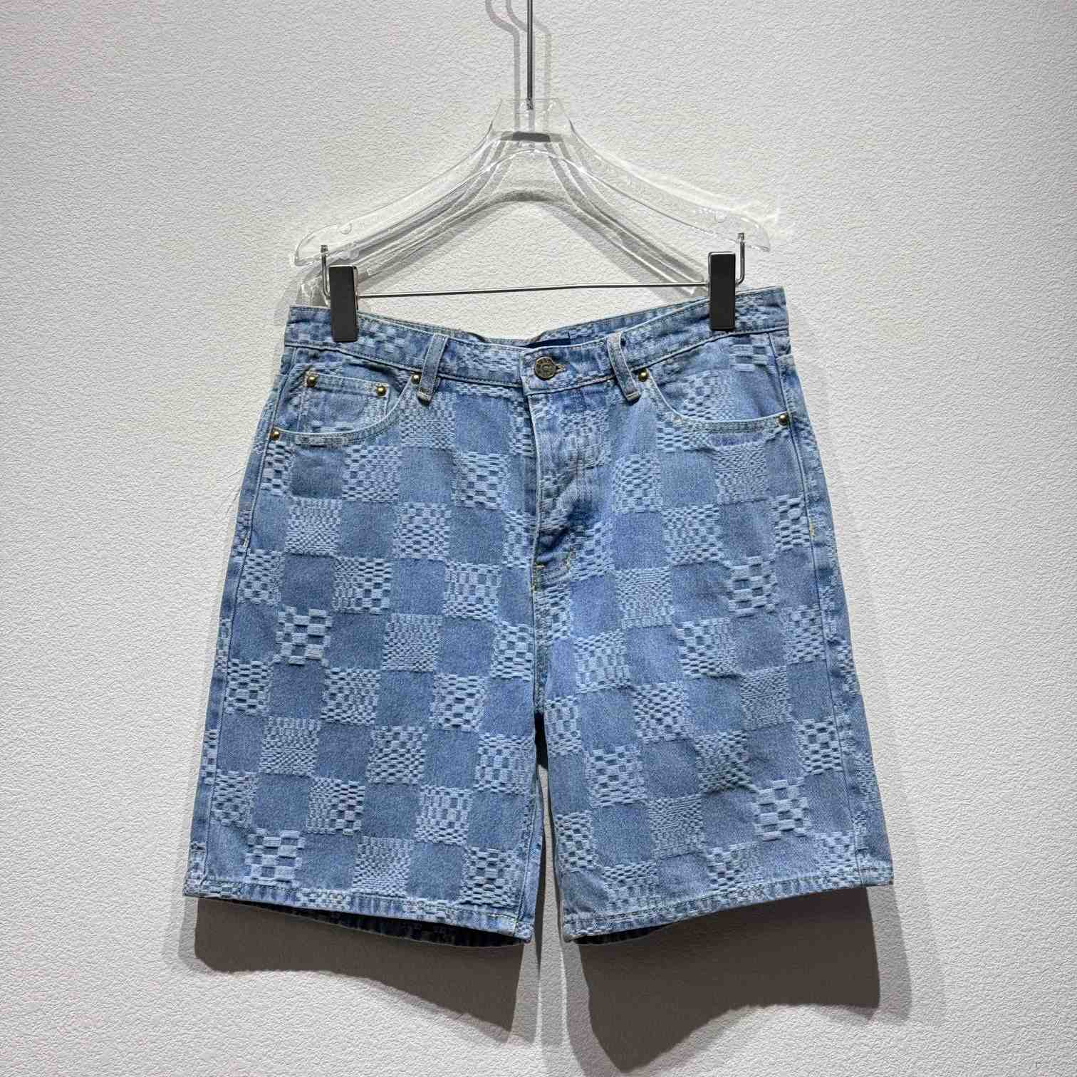 Louis Vuitton Damier Denim Shorts   - DesignerGu