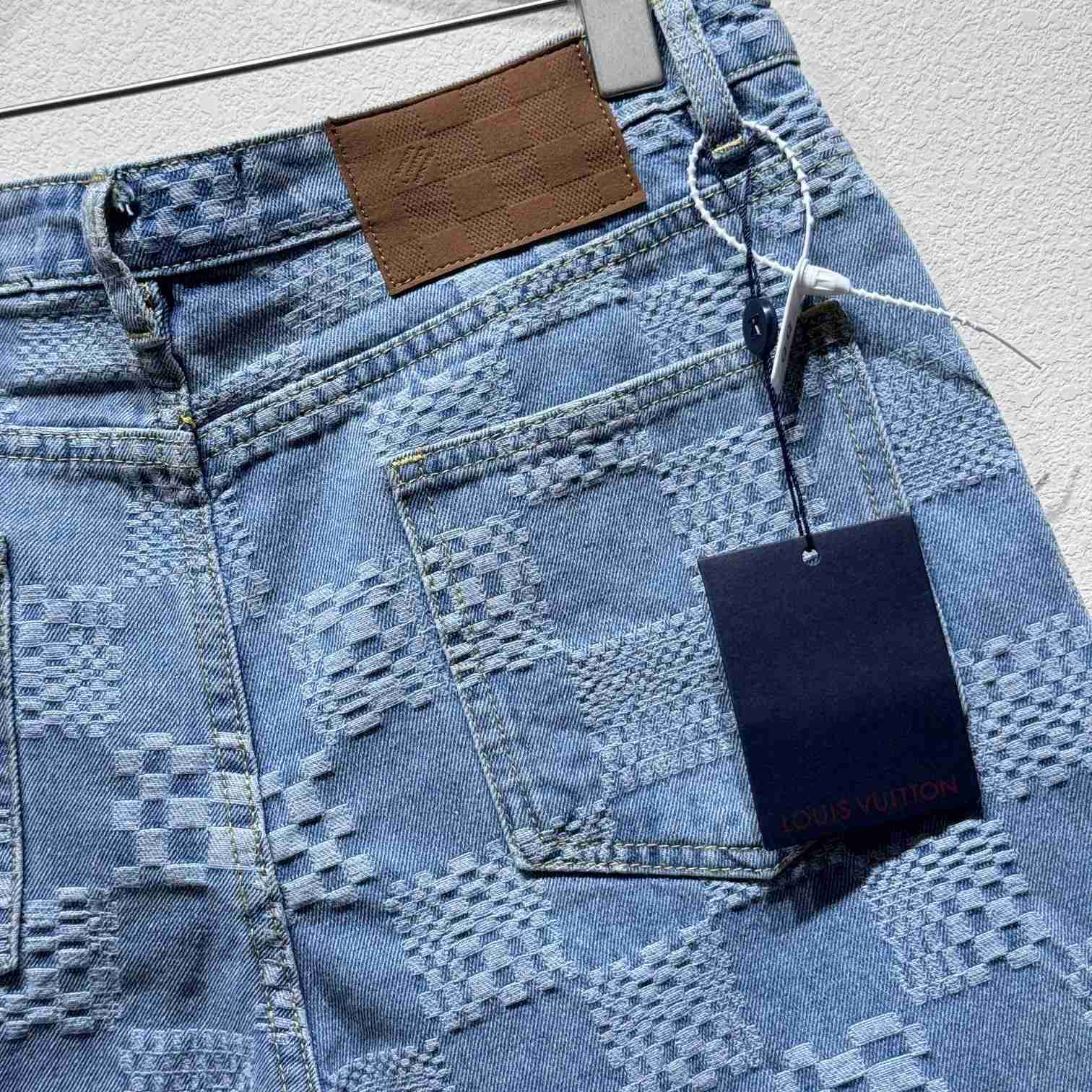 Louis Vuitton Damier Denim Shorts   - DesignerGu