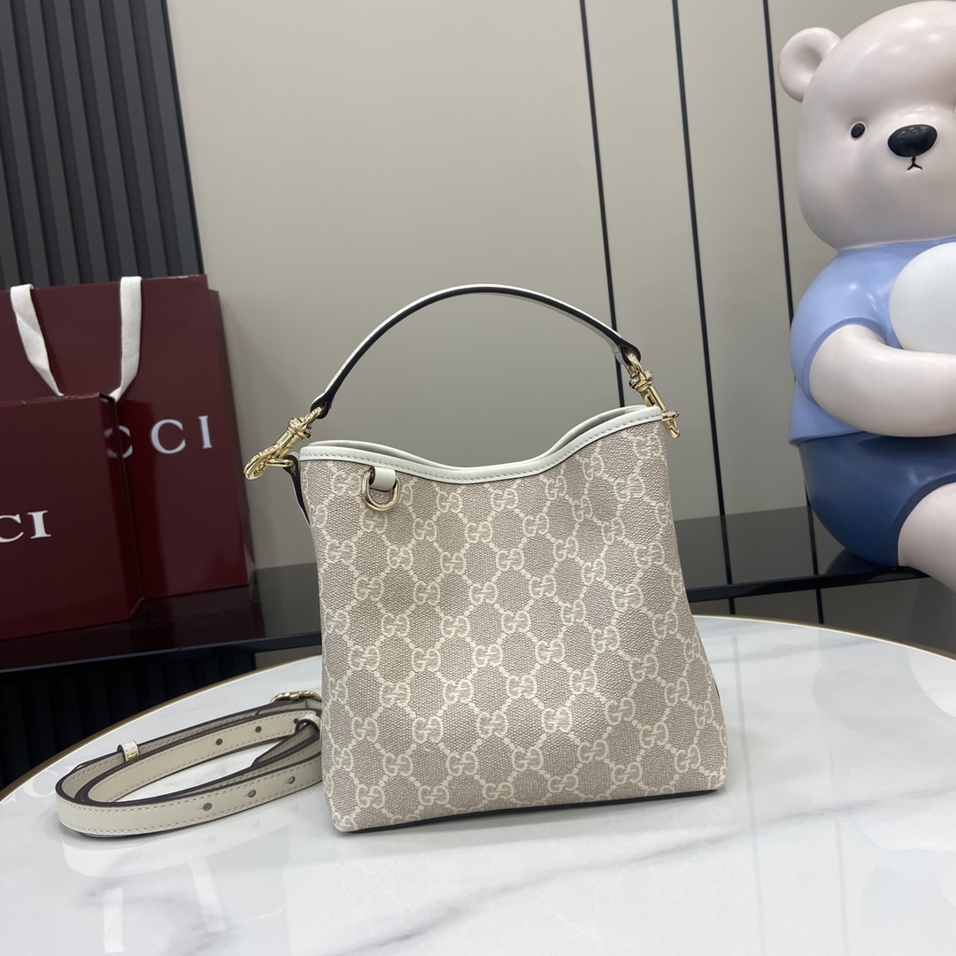 Gucci GG Emblem Mini Bucket Bag  - DesignerGu