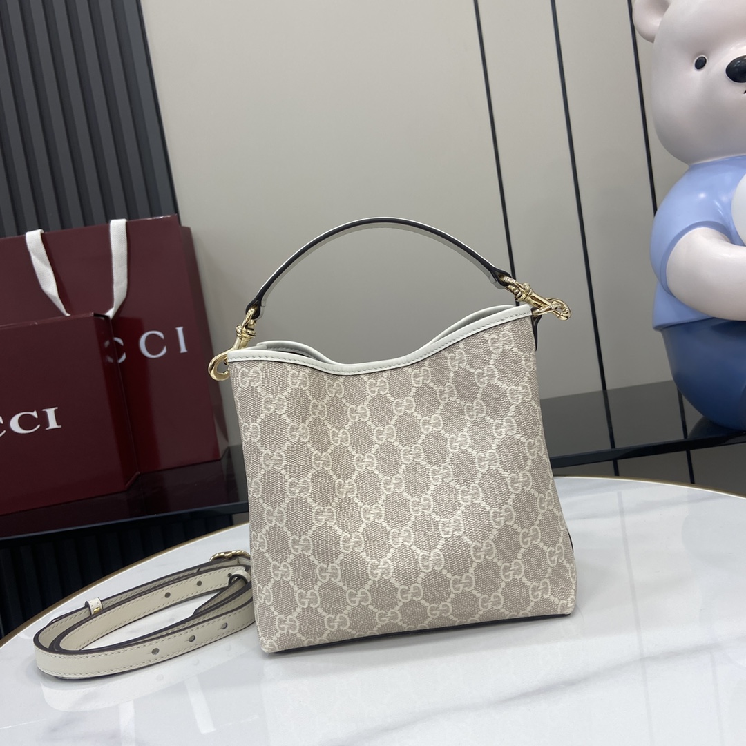 Gucci GG Emblem Mini Bucket Bag  - DesignerGu