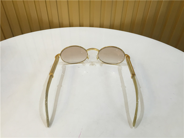 Cartier 7550178 55-22 White Curve Cattle Horn Sunglasses In Gold Brown - DesignerGu