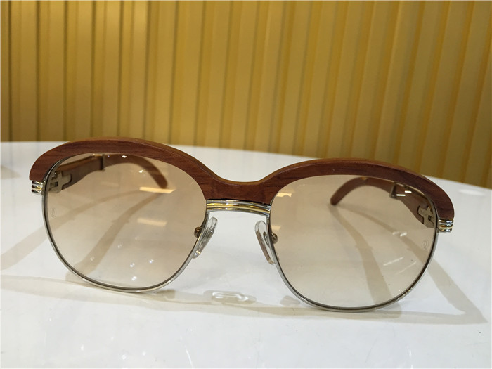 Cartier 1116679 Sunglasses In Silver Brown Gradient - DesignerGu