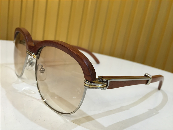 Cartier 1116679 Sunglasses In Silver Brown Gradient - DesignerGu