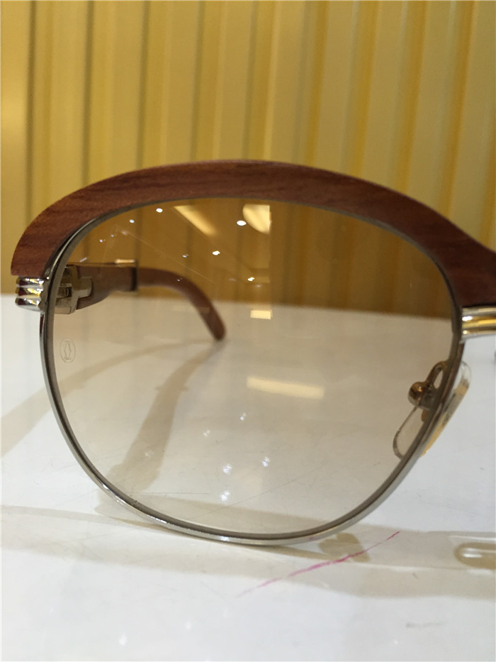 Cartier 1116679 Sunglasses In Silver Brown Gradient - DesignerGu