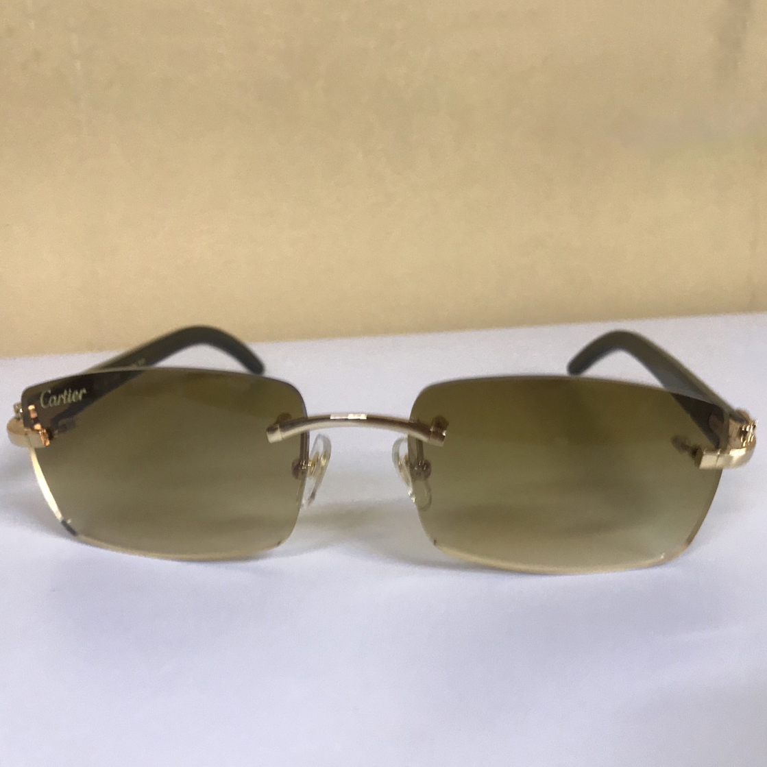 Cartier 3524012 White Mix Black Buffalo Eyeglasses In Gold - DesignerGu