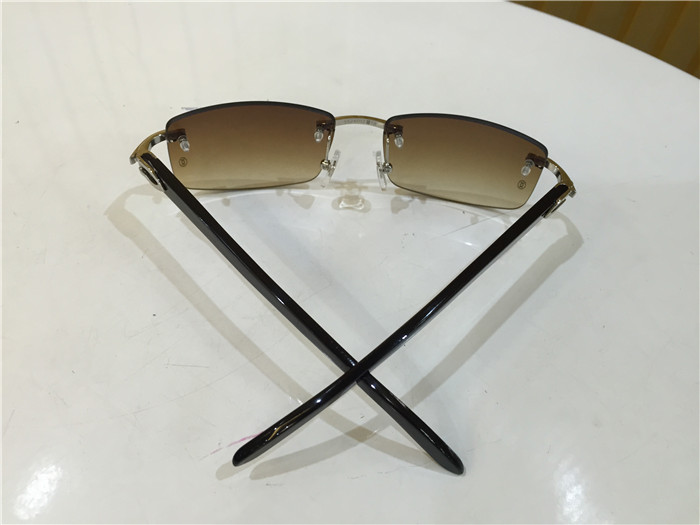 Cartier 3524012 Black Cattle Horn Eyeglasses In Silver - DesignerGu