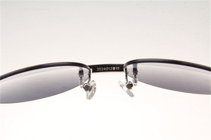 Cartier 3524012 Diamond White Buffalo Sunglasses In Silver With Grey Gradient Round Lens - DesignerGu