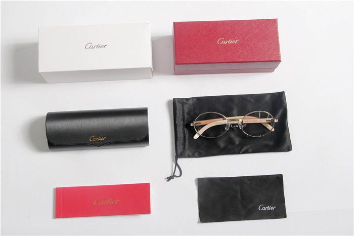 Cartier 7550178 57-22 White Curve Cattle  Horn  Sunglasses In  Gold Brown - DesignerGu