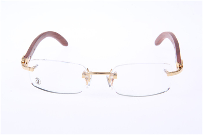 Cartier 3524013 Wood Eyeglasses In Gold - DesignerGu