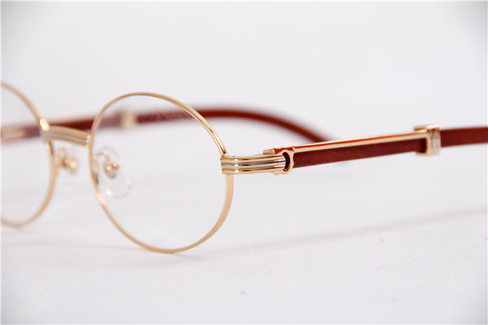 Cartier 7550178 55-22 Sandal Wood Eyeglasses In Gold - DesignerGu