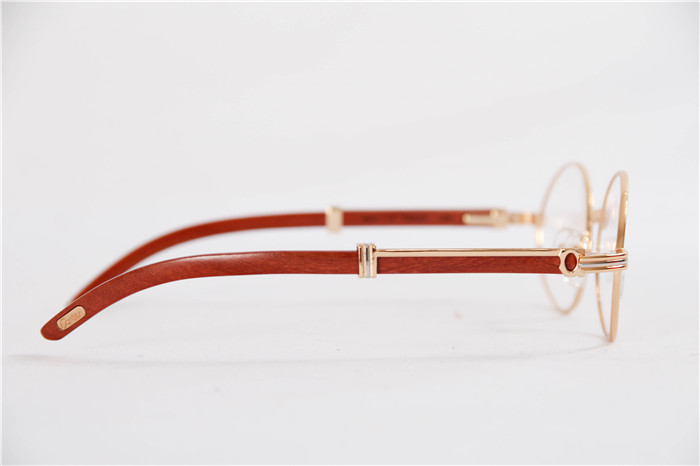 Cartier 7550178 55-22 Sandal Wood Eyeglasses In Gold - DesignerGu