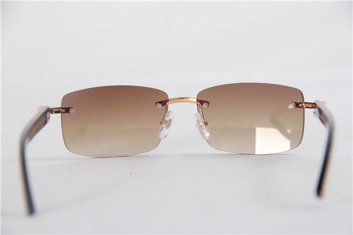 Cartier 3524012 White Buffalo Big Lens Sunglasses In Brown - DesignerGu