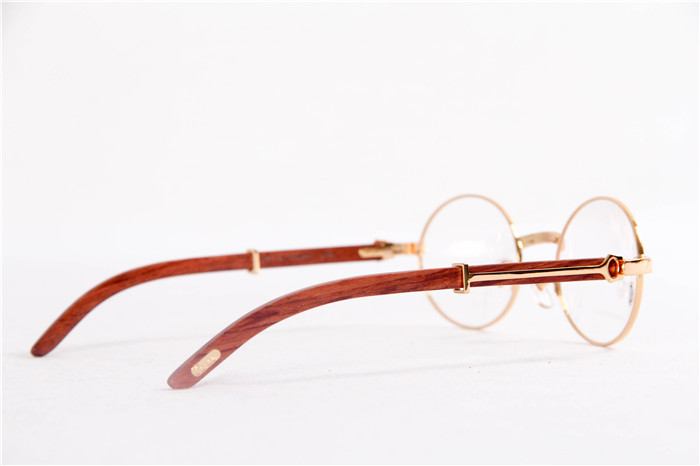 Cartier  51551348 Wood Eyeglasses In Gold - DesignerGu