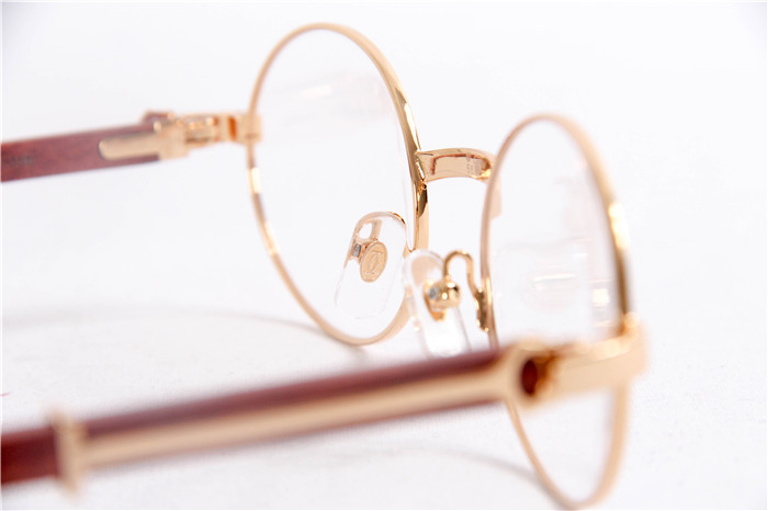 Cartier  51551348 Wood Eyeglasses In Gold - DesignerGu