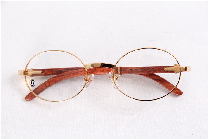 Cartier  51551348 Wood Eyeglasses In Gold - DesignerGu