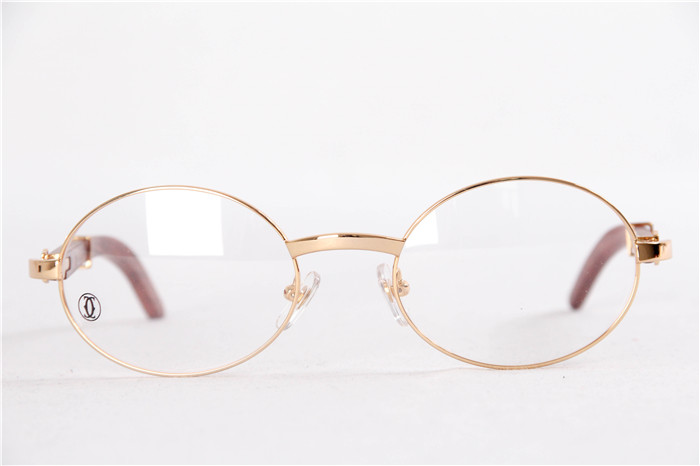 Cartier  51551348 Wood Eyeglasses In Gold - DesignerGu