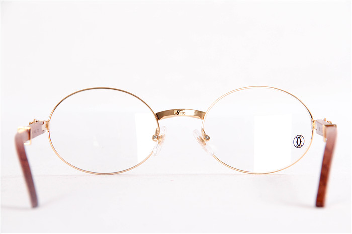 Cartier  51551348 Wood Eyeglasses In Gold - DesignerGu