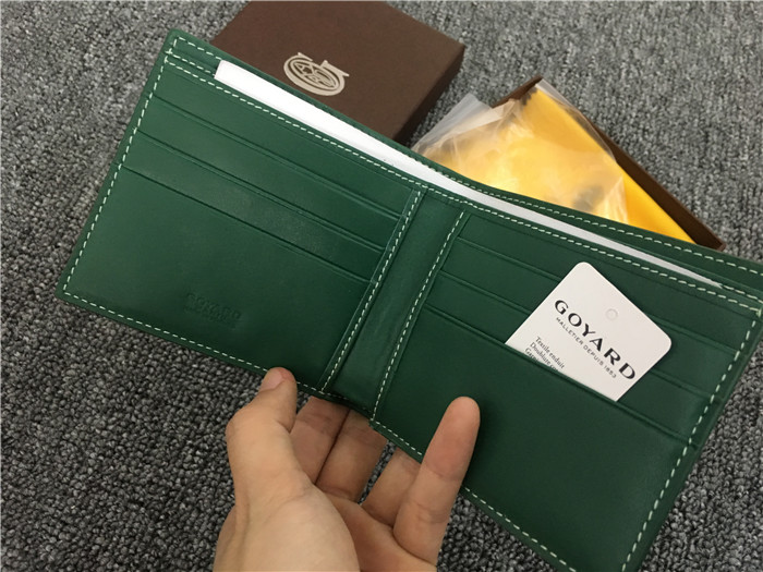 Goyard Short 6 Card Slots Billfold Wallet Green - DesignerGu