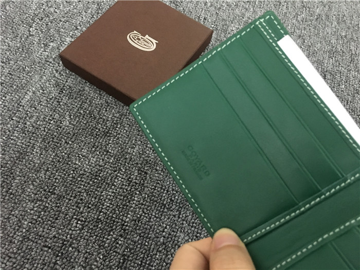 Goyard Short 6 Card Slots Billfold Wallet Green - DesignerGu