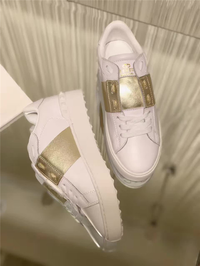 Valenti Open Low Top Golden Block Sneakers - DesignerGu