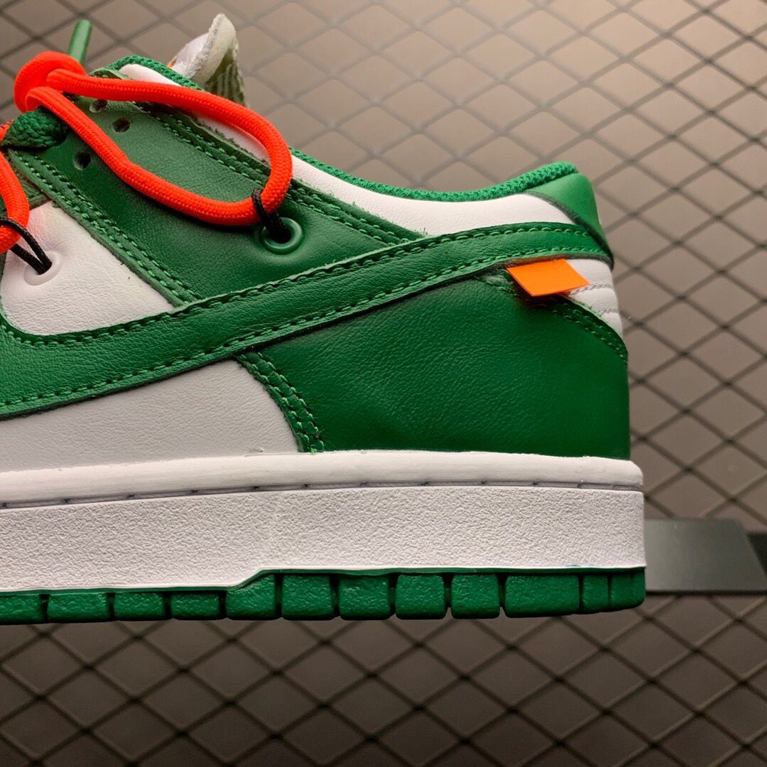 Off-White X Futura X Nike SB Dunk Low In White/Pine Green  - DesignerGu