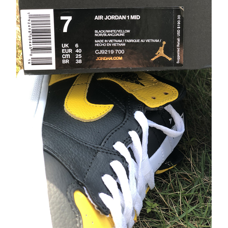 Jordan AJ1 Retro High Black/Yellow/White - DesignerGu