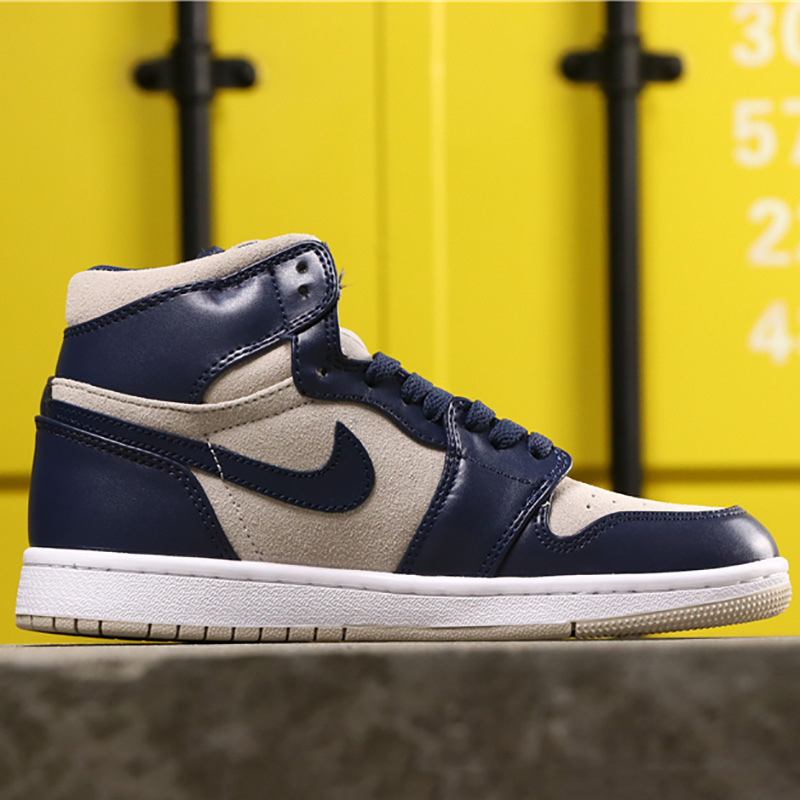 Jordan AJ1 Mid Top WMNS Navy Blue - DesignerGu