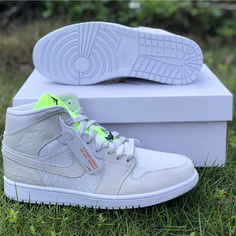 Jordan AJ1 Mid White Volt  - DesignerGu