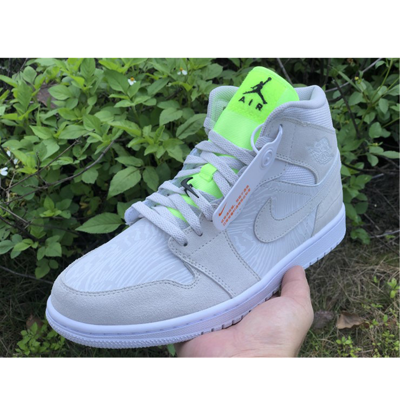 Jordan AJ1 Mid White Volt  - DesignerGu