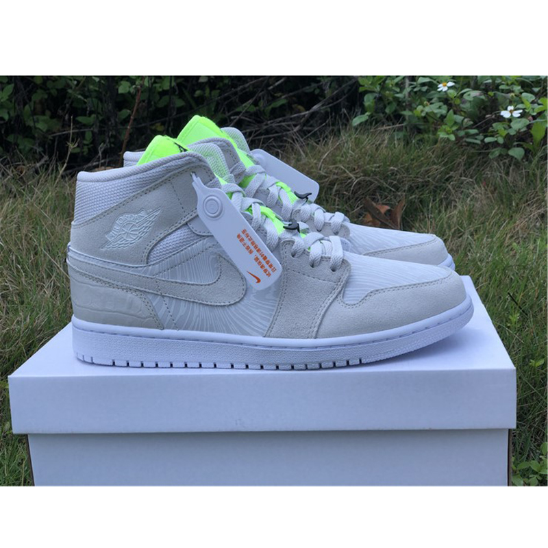 Jordan AJ1 Mid White Volt  - DesignerGu