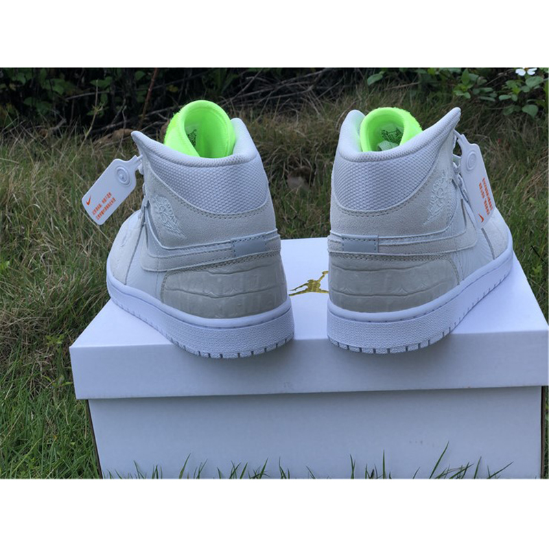 Jordan AJ1 Mid White Volt  - DesignerGu