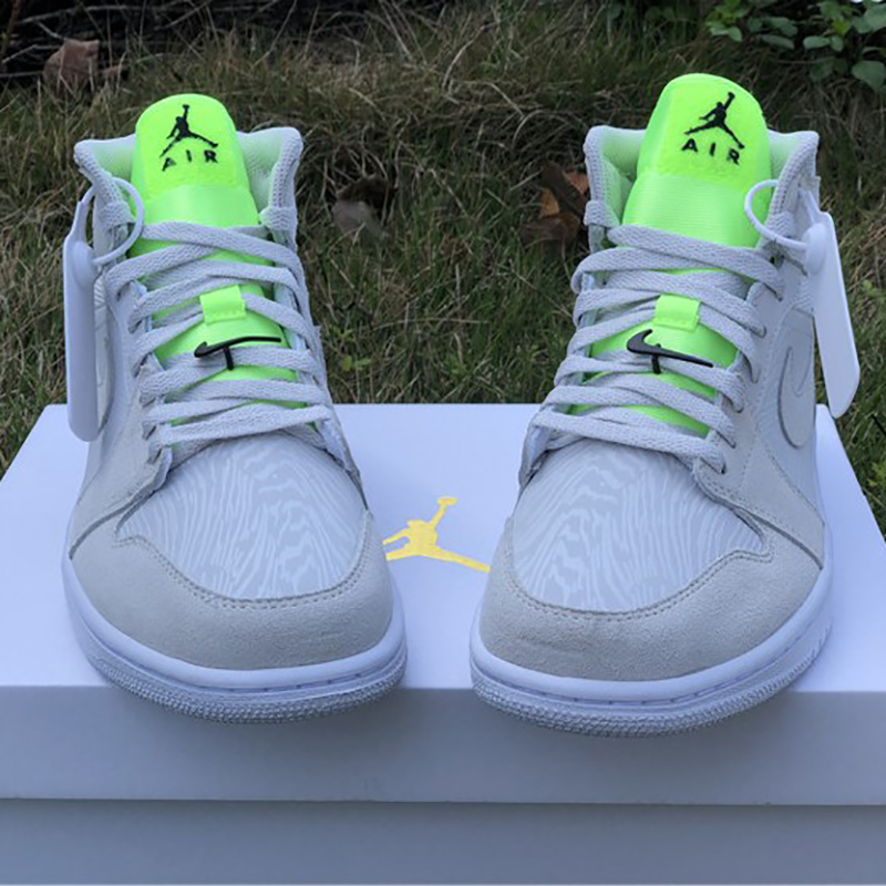 Jordan AJ1 Mid White Volt  - DesignerGu