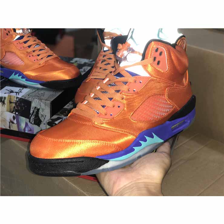 Air Jordan 5 Retro Orange Purple Green - DesignerGu