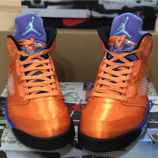 Air Jordan 5 Retro Orange Purple Green - DesignerGu