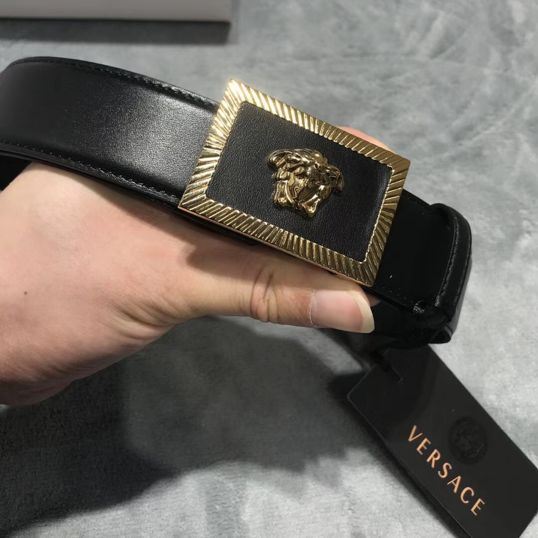 Versace Medusa Head Leather Belt - DesignerGu