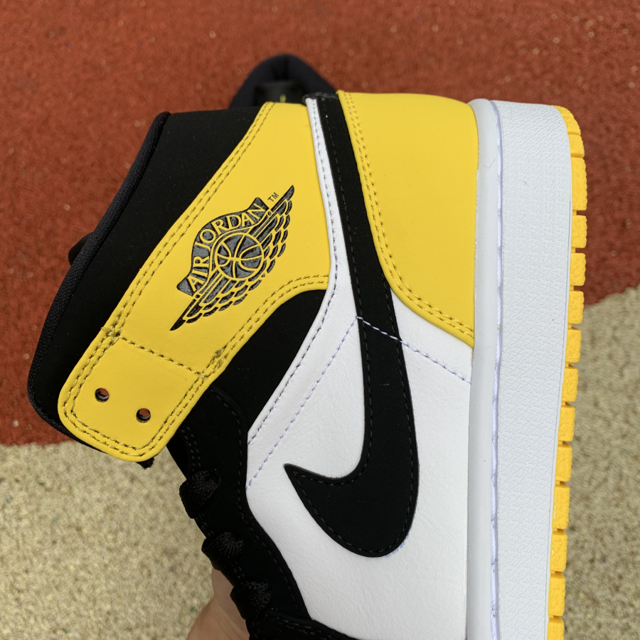 Jordan 1 Mid Yellow Toe Footasylum  - DesignerGu