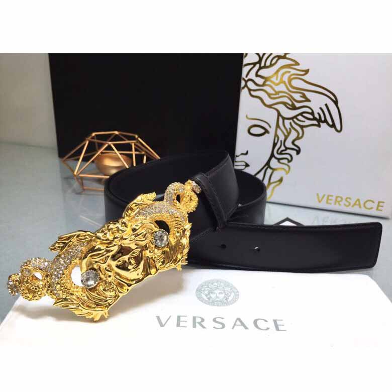 Versace Medusa Head Leather Belt - DesignerGu