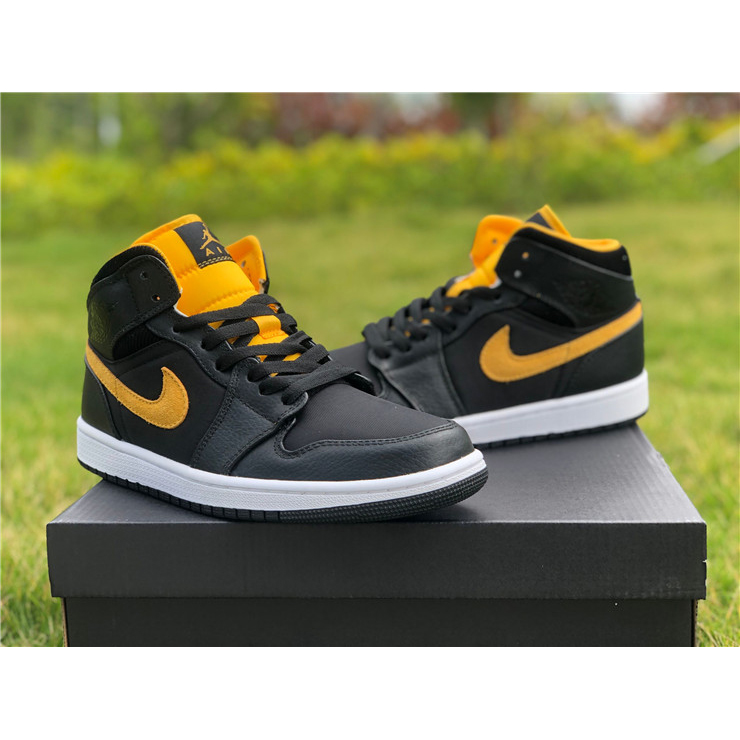 Jordan Air 1 Mid Black University Gold CI9352-001  - DesignerGu