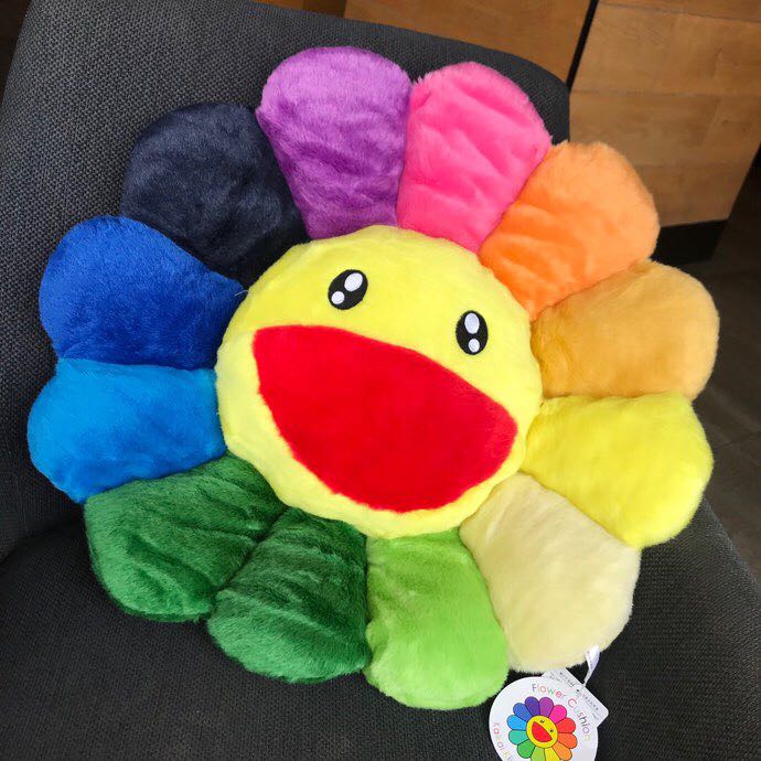 Takashi Murakami Smile On Rainbow Flower Plush Toys （Small / 60cm） - DesignerGu