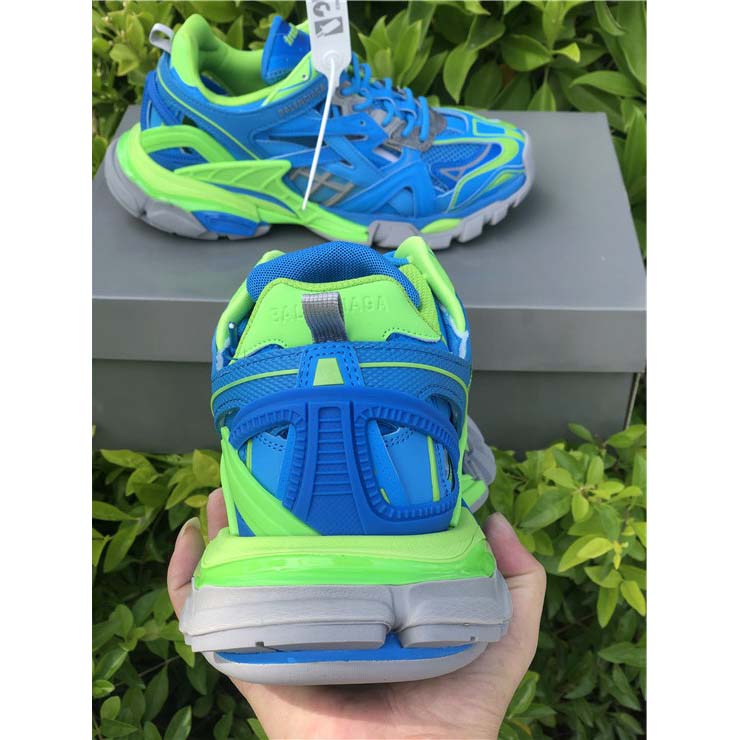 Balenciaga Blue & Green Track.2 Sneakers - DesignerGu