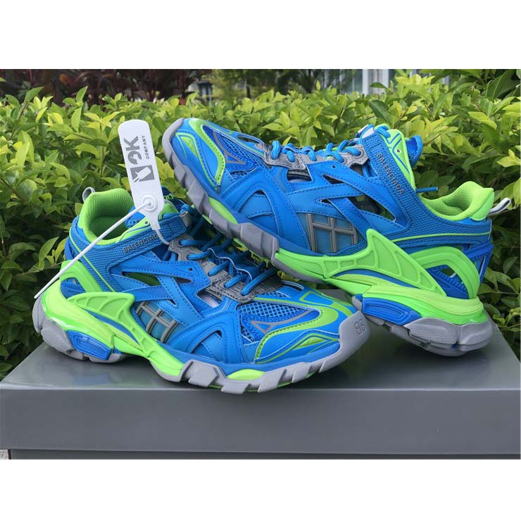 Balenciaga Blue & Green Track.2 Sneakers - DesignerGu