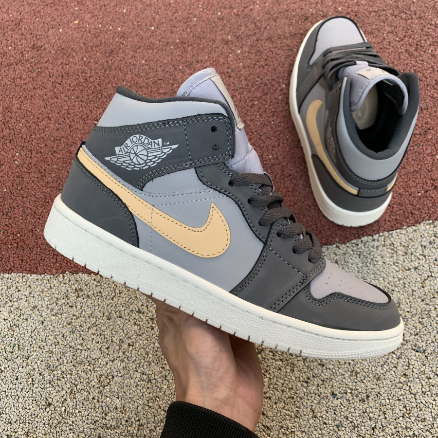 Jordan Air 1 Mid Iron Grey/White Onyx BQ6472 020 - DesignerGu