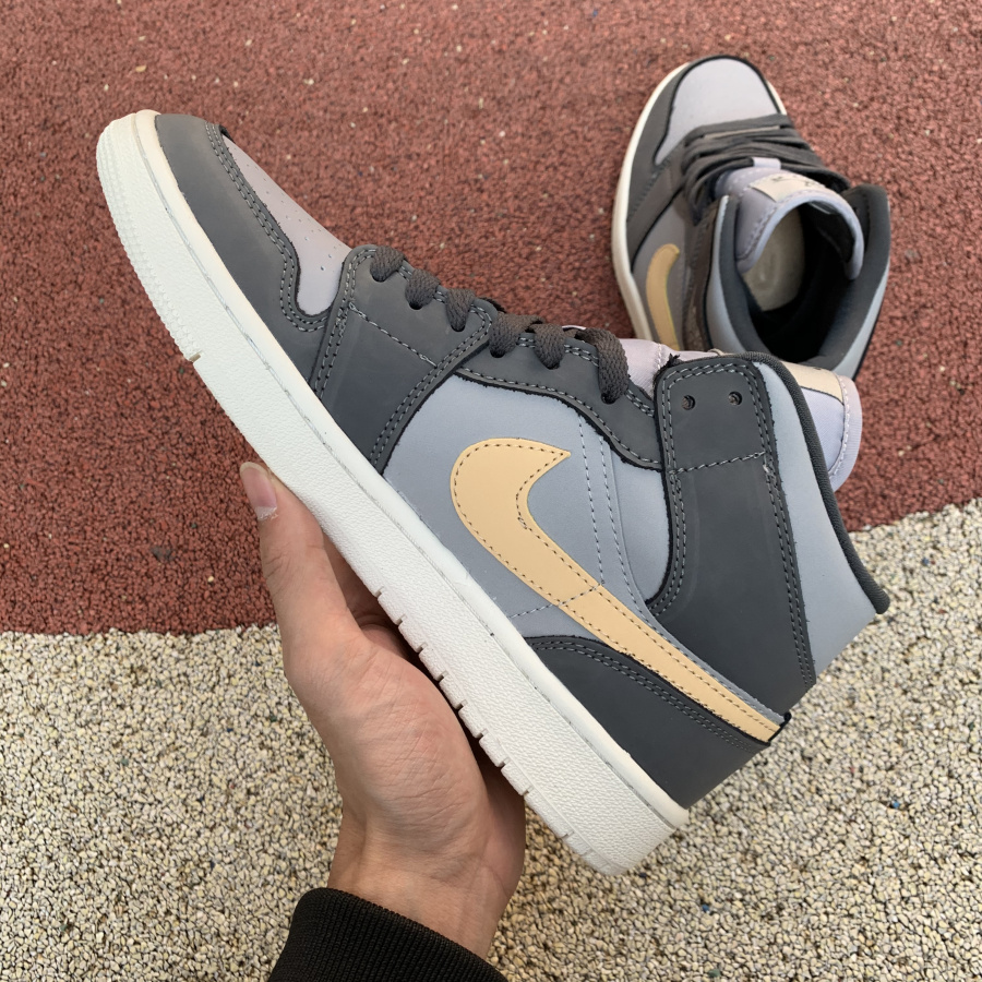 Jordan Air 1 Mid Iron Grey/White Onyx BQ6472 020 - DesignerGu