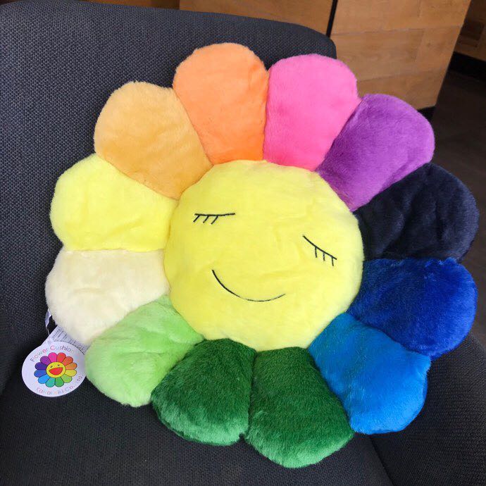 Takashi Murakami Smile On Rainbow Flower Plush Toys （Big / 100cm） - DesignerGu