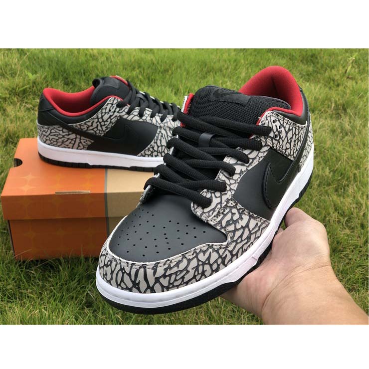 Nike Dunk SB Low Supreme Black Cement - DesignerGu