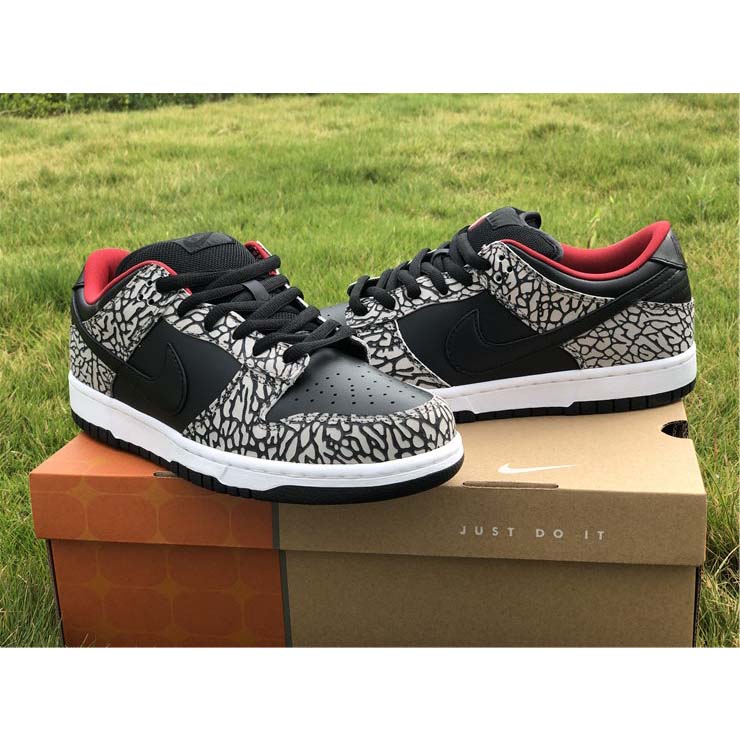 Nike Dunk SB Low Supreme Black Cement - DesignerGu