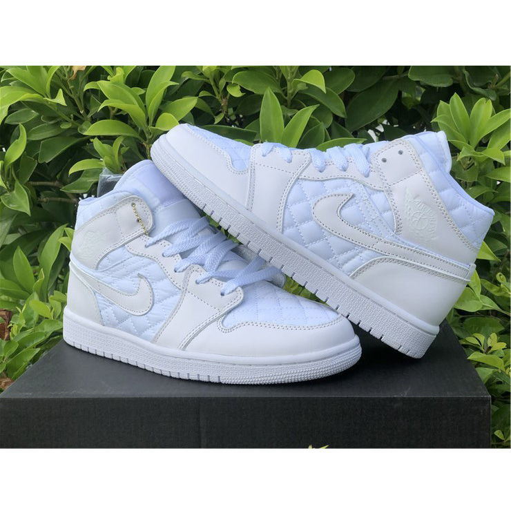 Jordan Air 1 Mid White Quilted DB6078-100 - DesignerGu