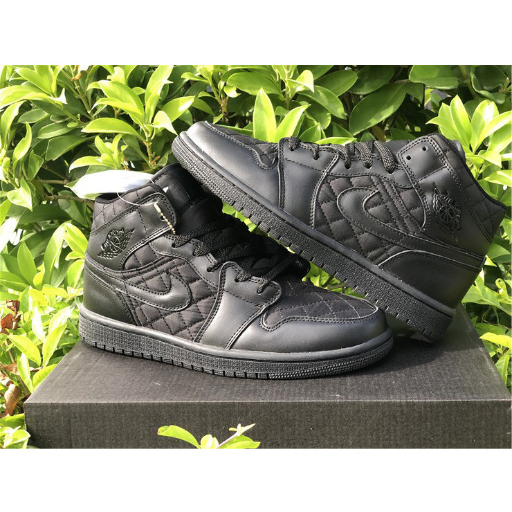 Jordan Air 1 Mid Black Quilted DB6078-001 - DesignerGu